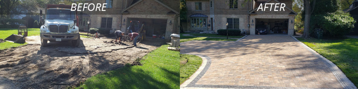 Before and After brick siedwalk Arlington Heights