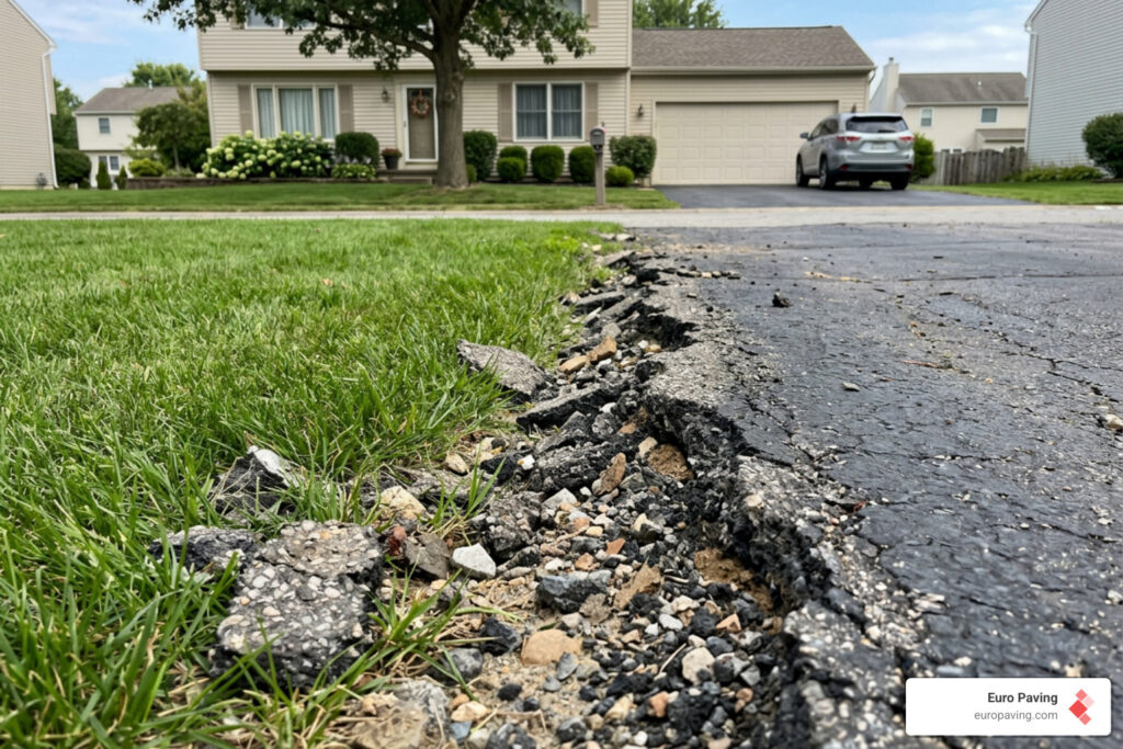 repair crumbling edge asphalt driveway