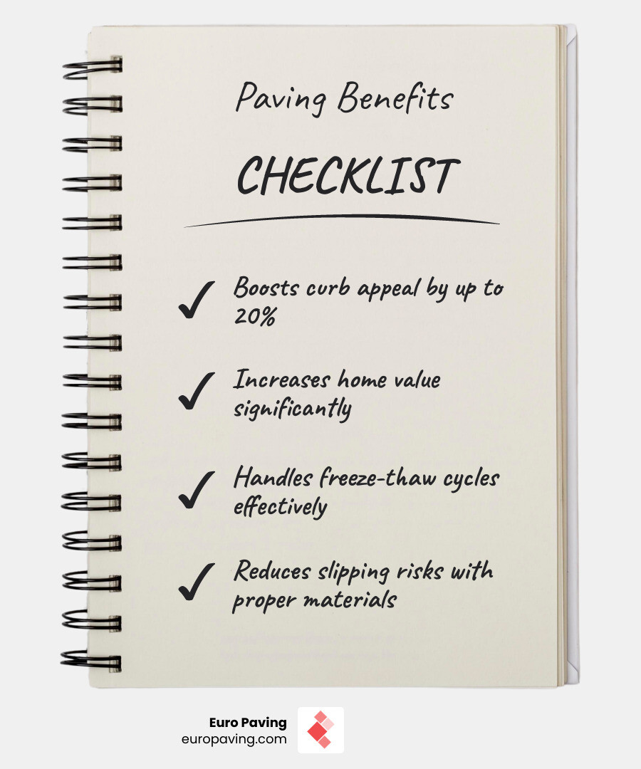 Benefits of professional sidewalk paving installation infographic - sidewalk paving ideas infographic checklist-notebook Benefits of professional sidewalk paving installation infographic - sidewalk paving ideas infographic checklist-notebook