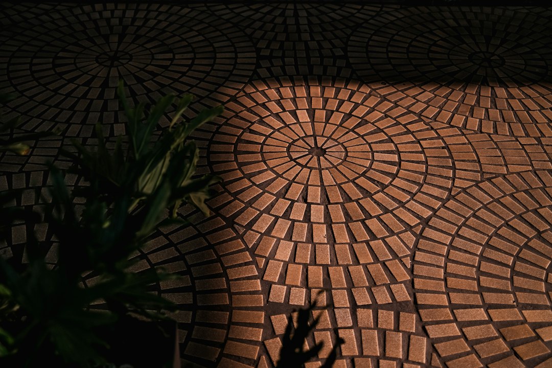 Radial circle brick driveway entrance Radial circle brick driveway entrance
