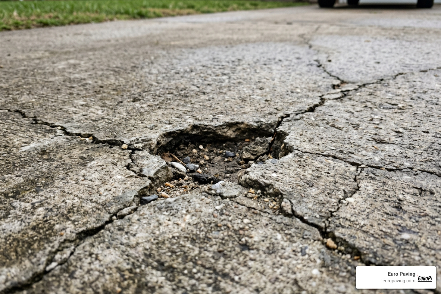 hole in concrete driveway