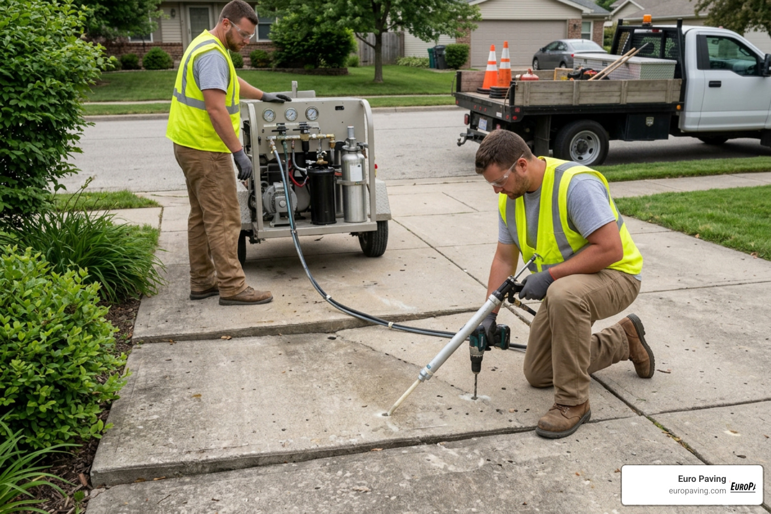 concrete driveway leveling