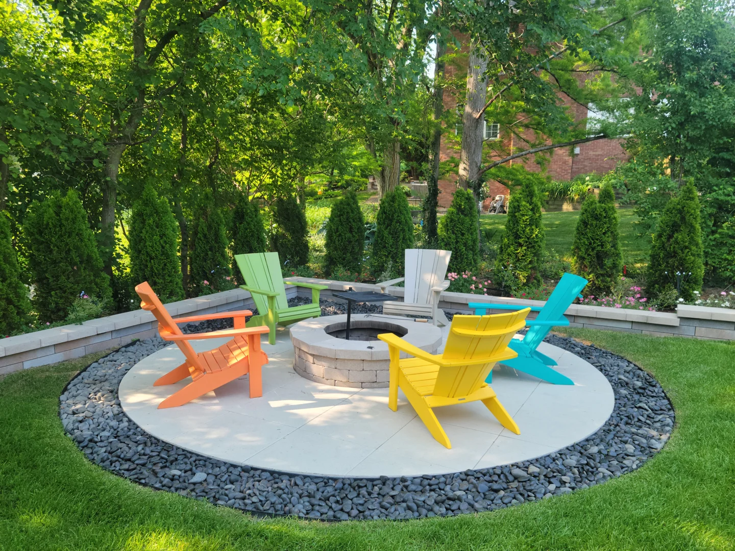brick fire pit patio