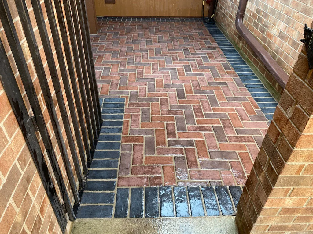 pavers along sidewalk