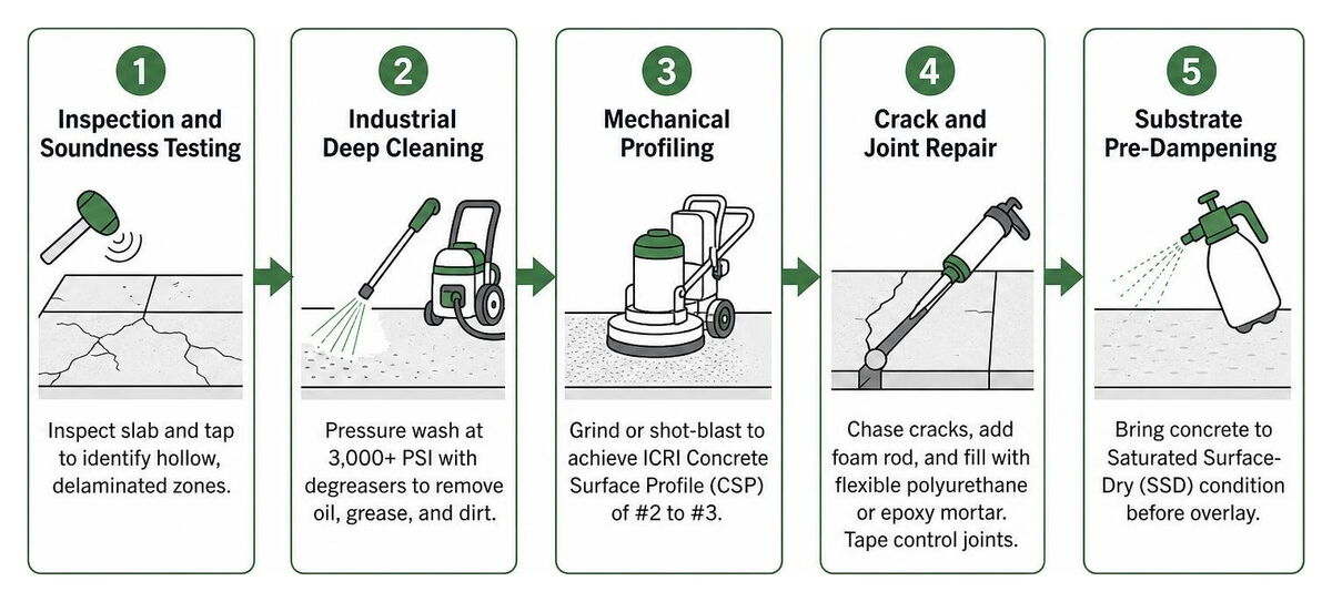Professional concrete driveway resurfacing sequence