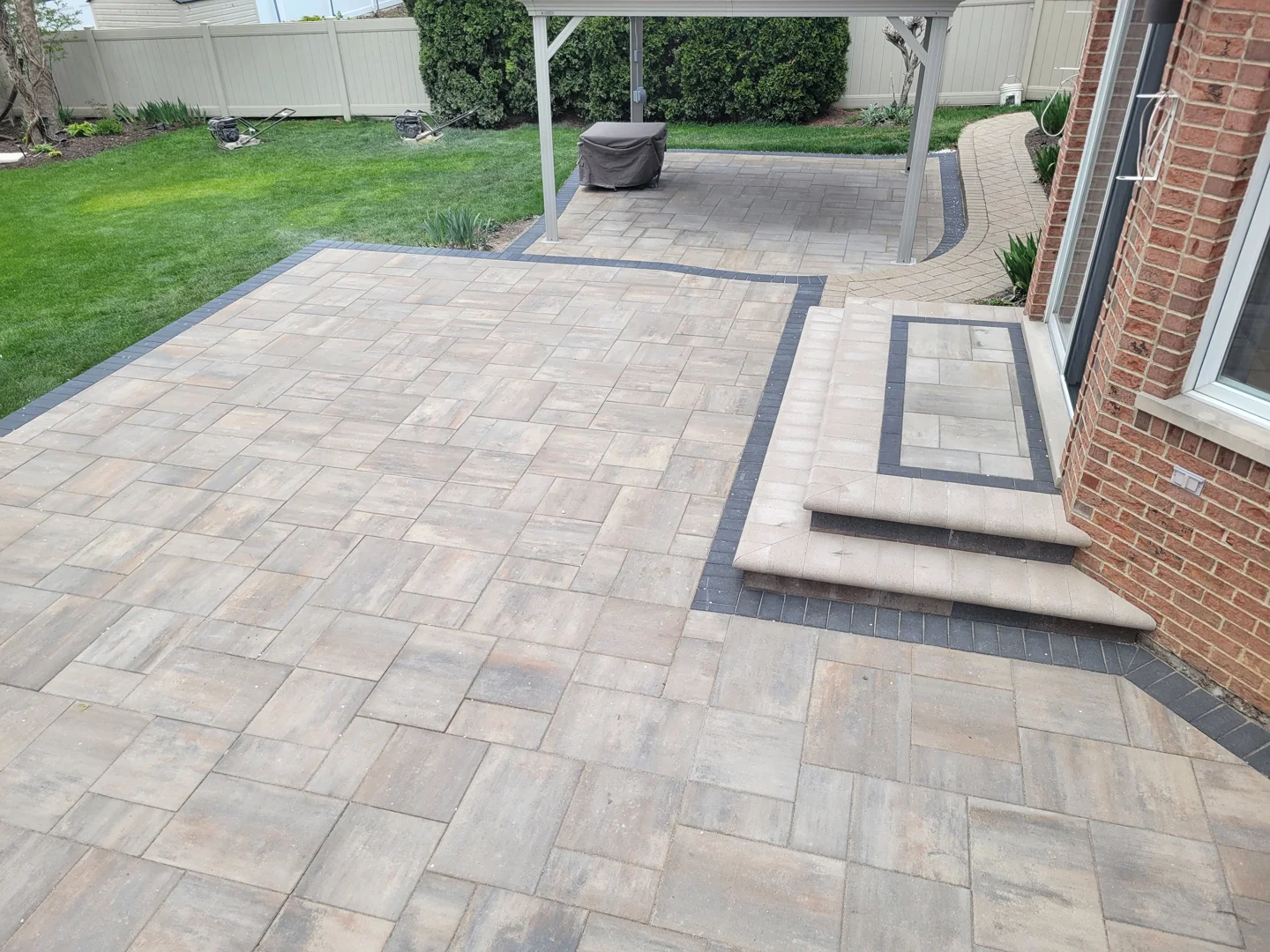 professional hardscape crew compacting paver base professional hardscape crew compacting paver base
